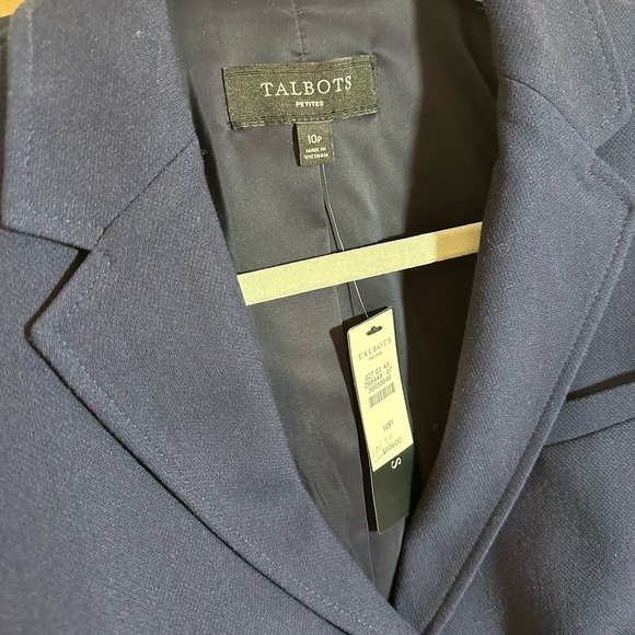 Talbots - Navy Blue Knit Blazer w/ Gold Buttons - Size 10P- NWT - Picture 6 of 7